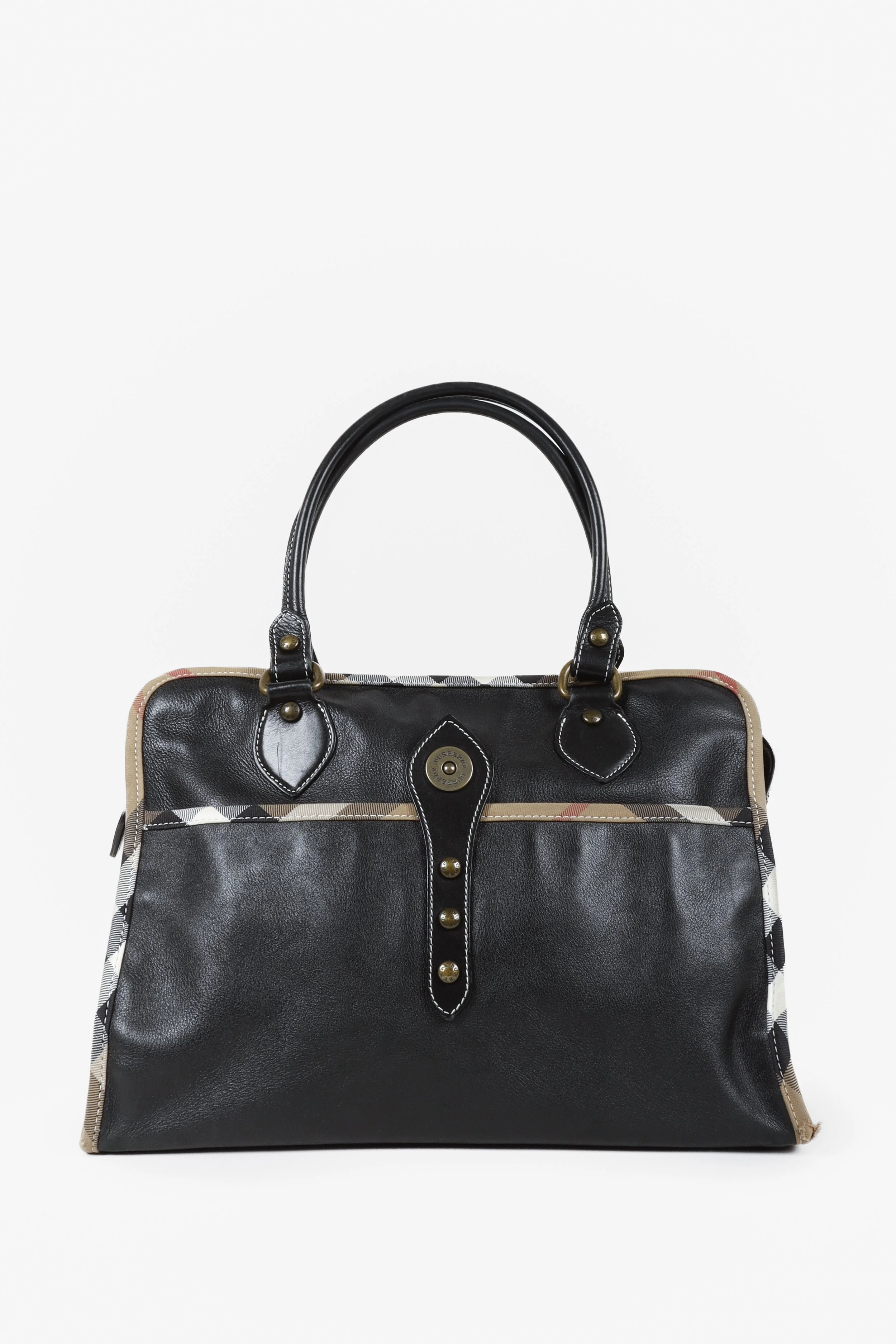 Burberry black leather bag best sale